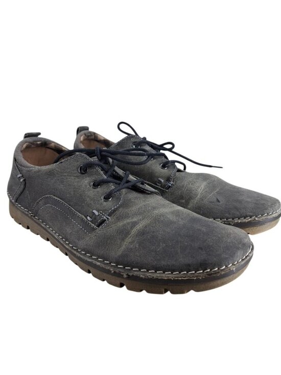 Roan by Bed Stu Arlo Gray Lace Up Leather Oxfords Shoes Size 10.5 Distressed main image 9